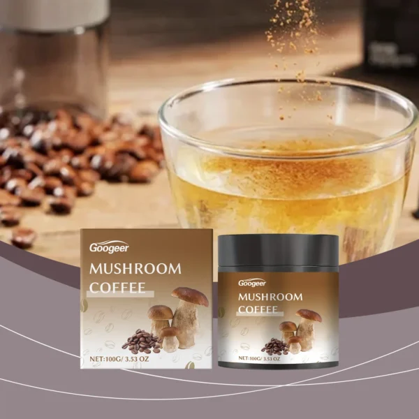 Googeer 100g Mushroom Coffee Mental Focus Immune Support Boost Memory Mellow Coffee Aroma Low Sugar Mushroom Coffee Drink