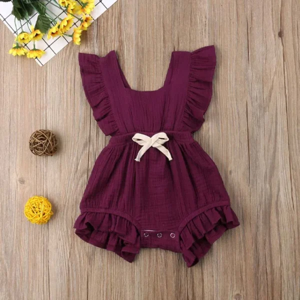 6 Colors Newborn Infant Toddler Clothes Baby Girl Rompers Ruffle Solid Jumpsuit Outfits Sunsuit Children Kids Clothing - Image 12
