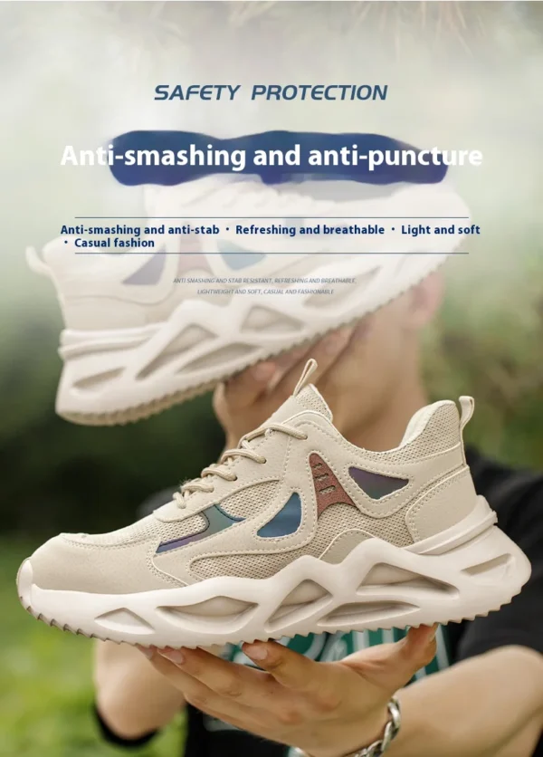 Lightweight Safety Shoes Men Work Shoes Steel Toe Work Boots Breathable Outdoor Sneakers Man Breathable Shoes Protective Boots - Image 10