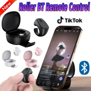 Fingertip Remote Control Bluetooth Scrolling Ring with Phone Stand Wireless Camera Shutter Selfie Button Digital Page Turner