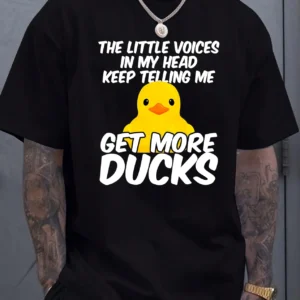 Little Yellow Duck Print Cartoon T-shirt - Men's Fashion GET MORE DUCKS
