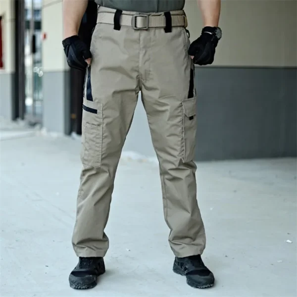 Men s Tactical Cargo Pants Lightweight Elastic Waist Outdoor Work Trousers with Multi-Pockets for Hiking and Camping - Image 10