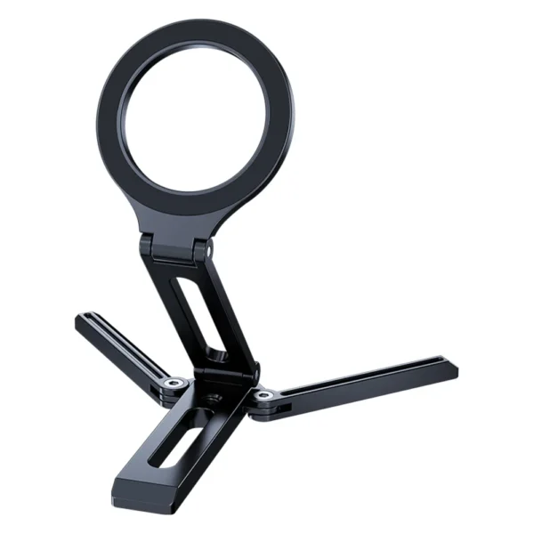 Magnetic Phone Tripod Aluminum Alloy Foldable Phone Stand Portable Desktop Phone Mount for Cell Phone Video Recording Travel - Image 8