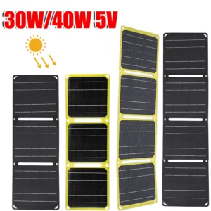 Outdoor Powerful Portable Solar Panel 30W/40W 5V Foldable Phone Charger IP67 Waterproof ETFE Panels Mobile Power Bank Charger