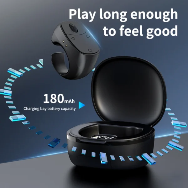 Scrolling Ring Remote Control Bluetooth Fingertip Selfie Camera Shutter Button Digital Wireless Page Turner with Phone Stand - Image 4