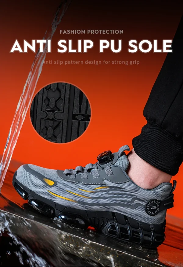 Rotating Button Steel Toe Safety Shoes Men Anti-smash Anti-puncture Work Shoes Breathable Sport Shoes Security Protective Boots - Image 18