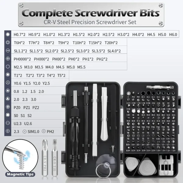 Precision Screwdriver Set Electronics Screwdriver with 101 Magnetic Screw Driver Bits Electonics Repair Tool Kit for Computer P - Image 3
