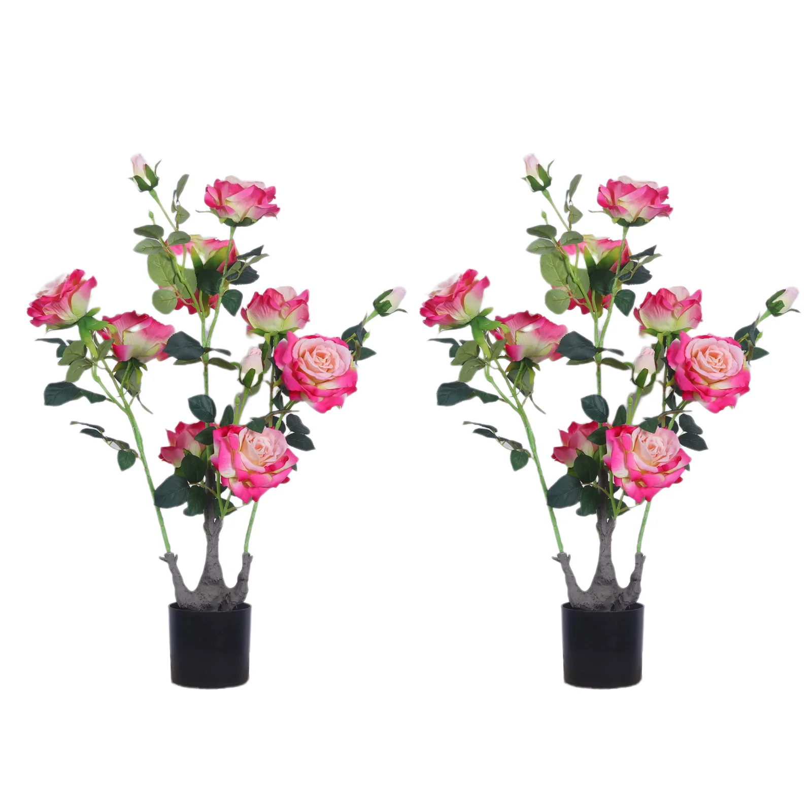 2Pcs Artificial Peony Trees Faux Peony Tree Artificial Peony Flower Tree in Pot Fake Plant for Office Home Kitchen Decor 70cm - Image 7