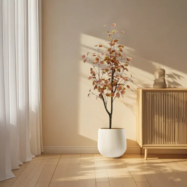 4ft/5ft Artificial Fall Eucalyptus Tree Tree Fake Plant in Pot Realistic Fall Leaf Autumn Leaves Decorations For Home Decor - Image 6