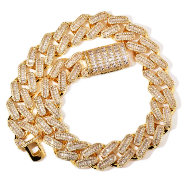 CUC 18MM Men Miami Chain Baguette Cuban Necklace Iced Out Cubic Zirconia Gold Silver Color Hip Hop Punk Jewelry - Image 11