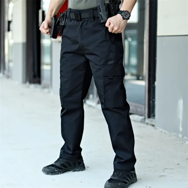 Men s Tactical Cargo Pants Lightweight Elastic Waist Outdoor Work Trousers with Multi-Pockets for Hiking and Camping - Image 4
