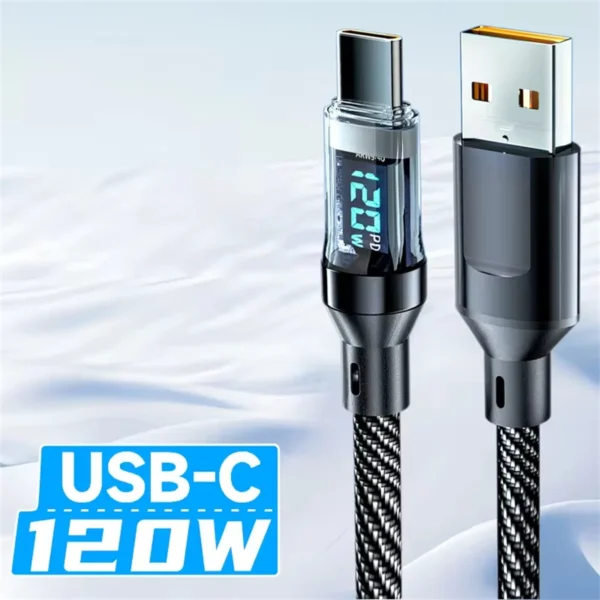 NNBILI 120W Type C to Type C Cable Phone Super Fast Charging Cable With LED Display USB To Type-C Data Cord For huawei oppo vivo - Image 18