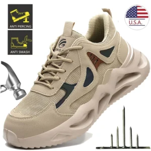 Lightweight Safety Shoes Men Work Shoes Steel Toe Work Boots Breathable Outdoor Sneakers Man Breathable Shoes Protective Boots