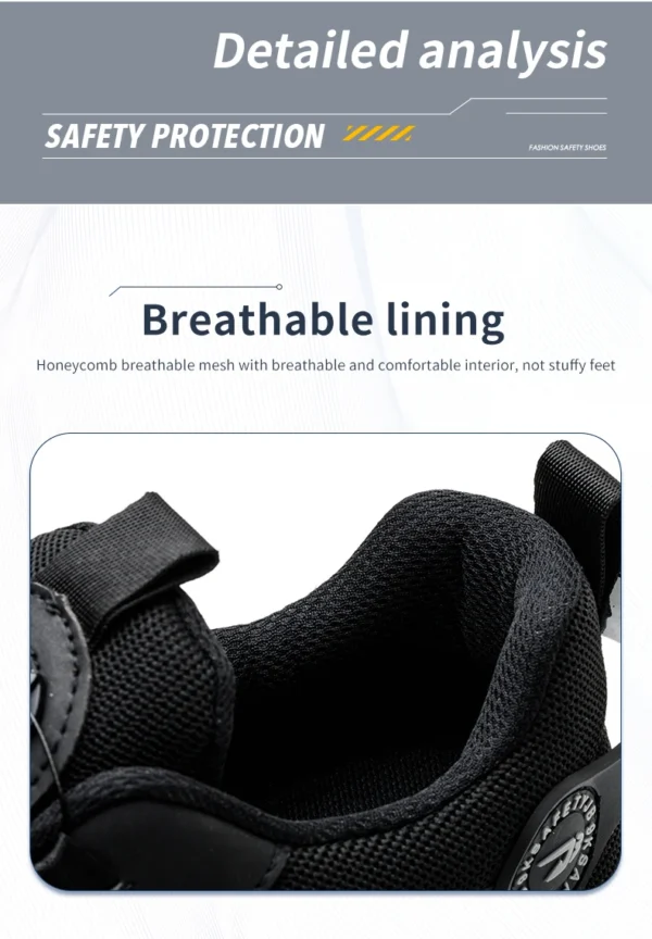 Rotating Button Steel Toe Safety Shoes Men Anti-smash Anti-puncture Work Shoes Breathable Sport Shoes Security Protective Boots - Image 20