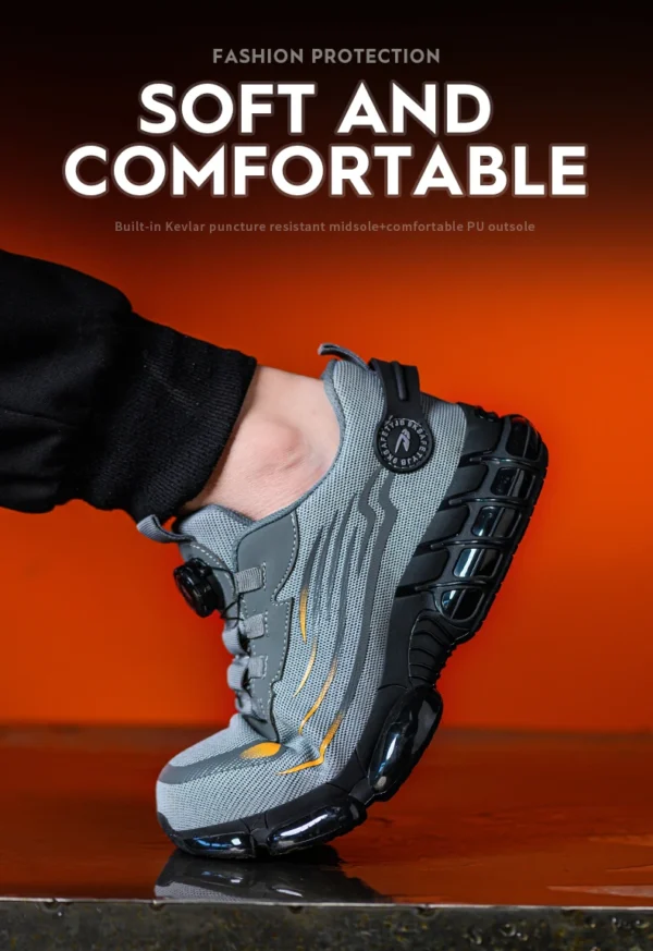 Rotating Button Steel Toe Safety Shoes Men Anti-smash Anti-puncture Work Shoes Breathable Sport Shoes Security Protective Boots - Image 19