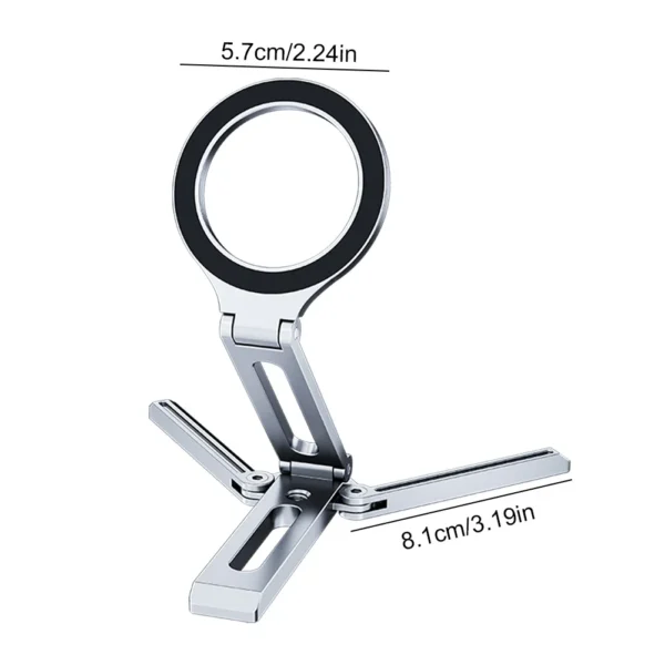 Magnetic Phone Tripod Aluminum Alloy Foldable Phone Stand Portable Desktop Phone Mount for Cell Phone Video Recording Travel - Image 6