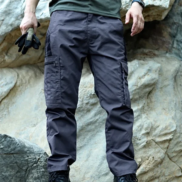 Men s Tactical Cargo Pants Lightweight Elastic Waist Outdoor Work Trousers with Multi-Pockets for Hiking and Camping - Image 9