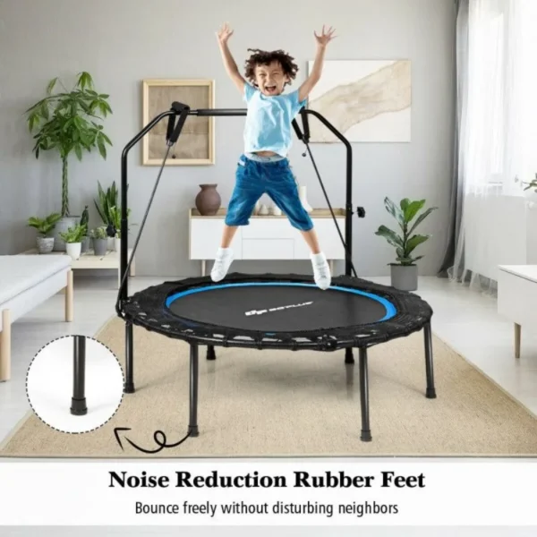 40 Inch Foldable Fitness Rebounder with Resistance Bands Adjustable Home - Image 2