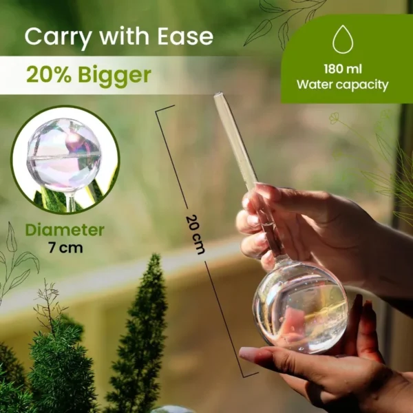 2 Pcs Iridescent Self Watering Globes Glass Rainbow Plant Watering Globes Self Watering Planter Insert Automatic Plant Waterer - Image 2
