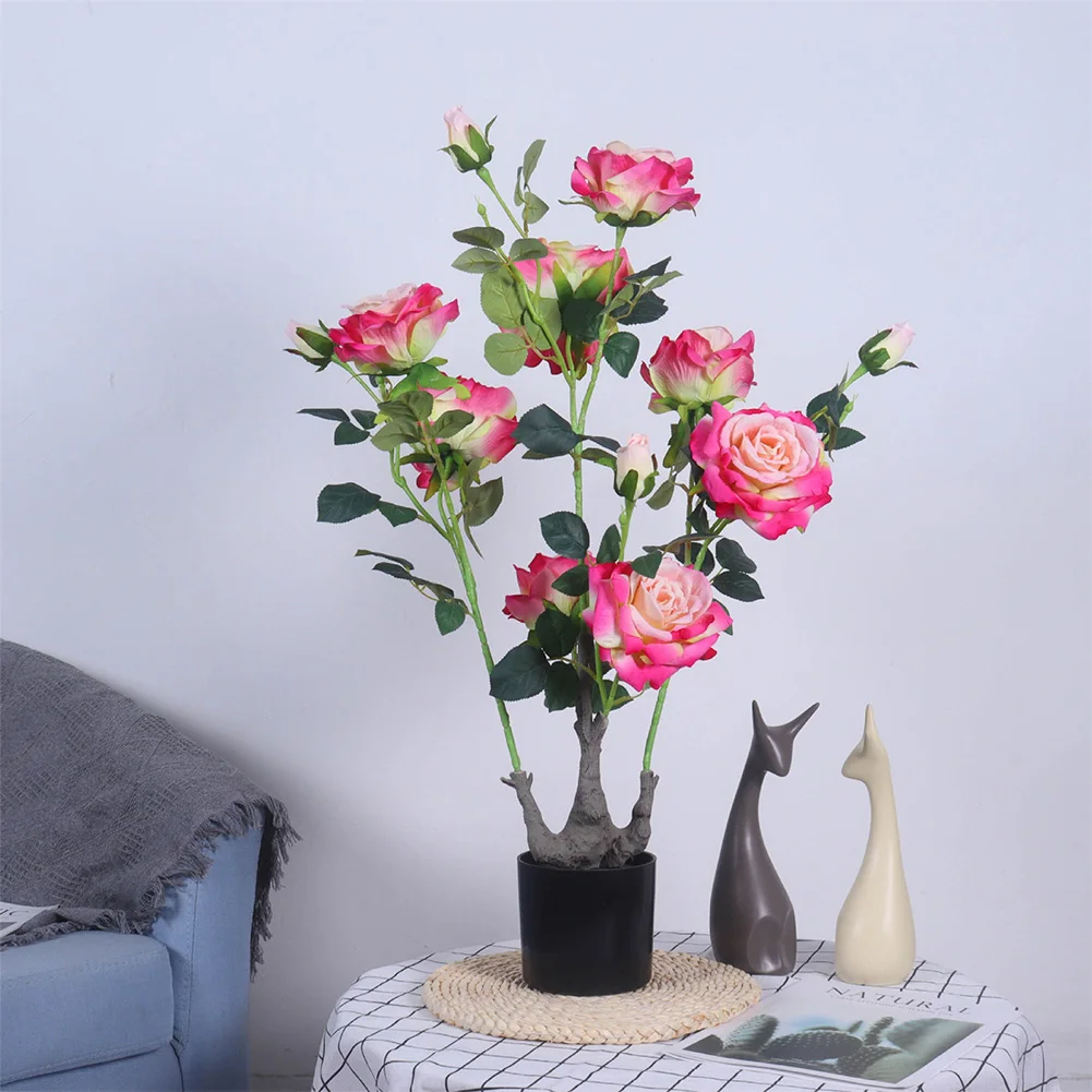 2Pcs Artificial Peony Trees Faux Peony Tree Artificial Peony Flower Tree in Pot Fake Plant for Office Home Kitchen Decor 70cm - Image 4