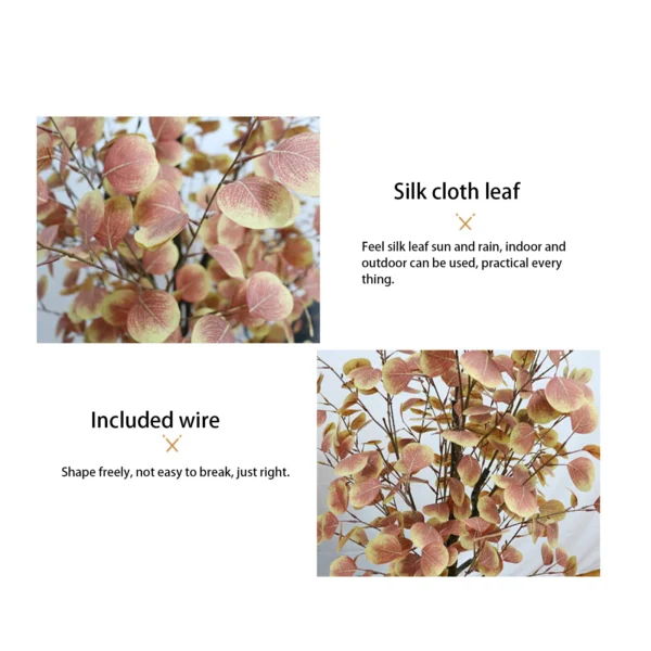 4ft/5ft Artificial Fall Eucalyptus Tree Tree Fake Plant in Pot Realistic Fall Leaf Autumn Leaves Decorations For Home Decor - Image 5