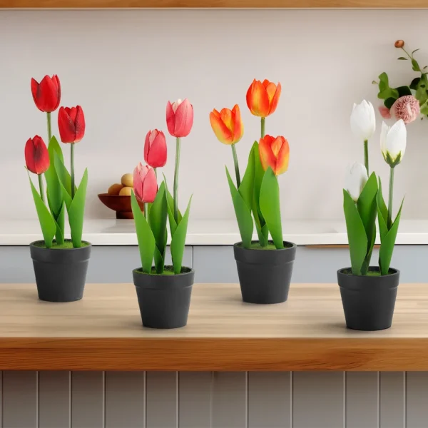 Mini Artificial Potted Flowers Bonsai - Lifelike Table Decor for Home & Garden, Fake Plant Ornaments - Image 3