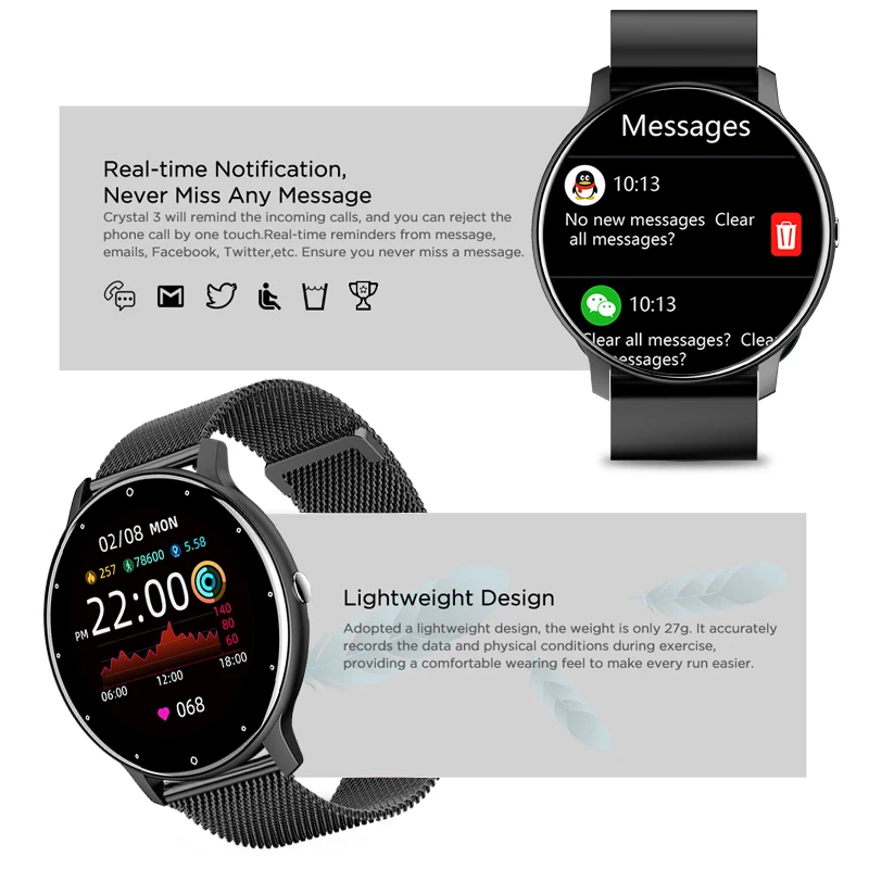 LIGE Smart Watch Men Women Full Touch Screen Sport Fitness Watch Man IP67 Waterproof Bluetooth Call For Android IOS Smartwatches - Image 2