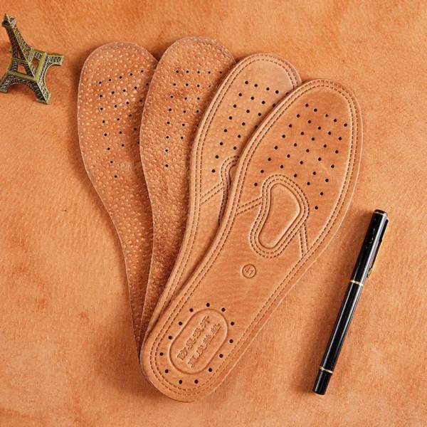 1 Pair Cowhide Insoles For Shoes Men Comfortable Deodorant Casual Leather Insole Feet Quality Genuine Leather Flats Shoe Sole - Image 5