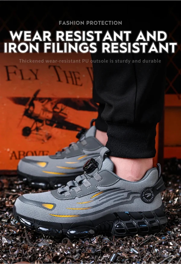 Rotating Button Steel Toe Safety Shoes Men Anti-smash Anti-puncture Work Shoes Breathable Sport Shoes Security Protective Boots - Image 17