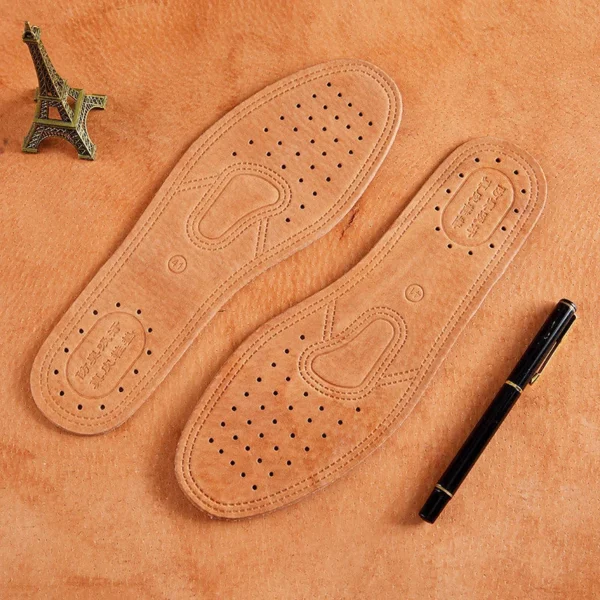 1 Pair Cowhide Insoles For Shoes Men Comfortable Deodorant Casual Leather Insole Feet Quality Genuine Leather Flats Shoe Sole - Image 3