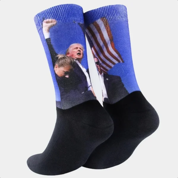 Feetalk Trump Socks Mens Novelty Crew Casual Cotton Patterned Socks - Image 2