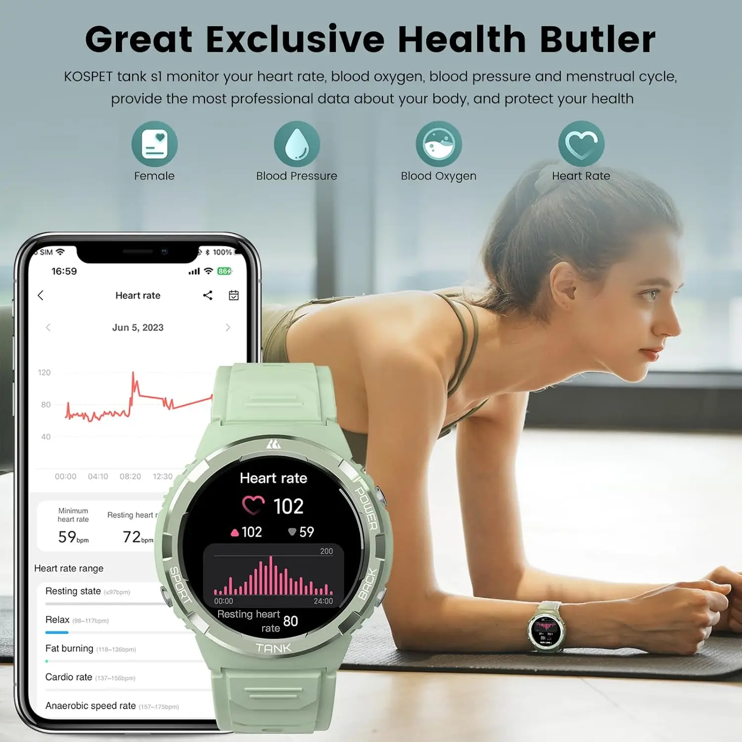 TICWRIS TANK S1 Smartwatch Women AMOLED AOD 5ATM Waterproof Smartwatches Bluetooth Call Fitness Tracker Ultra Smart Watch - Image 3