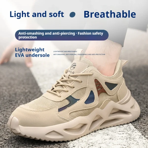 Lightweight Safety Shoes Men Work Shoes Steel Toe Work Boots Breathable Outdoor Sneakers Man Breathable Shoes Protective Boots - Image 3