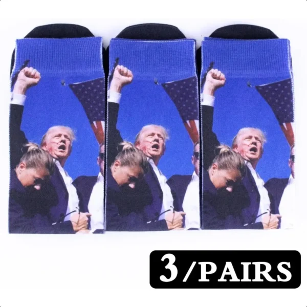 Feetalk Trump Socks Mens Novelty Crew Casual Cotton Patterned Socks - Image 4