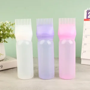 120ml Salon Hair Oil Applicator Bottle Professional Hairdressing Color Comb Bottle Hair Dye Refill Bottle Coloring Supplies