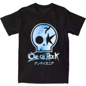 Vintage One Ok Rock Tour Tengkorak Tshirts Men Round Neck Short Sleeve Tee Cotton Summer Oversize Hip Hop Harajuku YK2 Trend Top