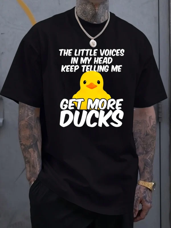 Little Yellow Duck Print Cartoon T-shirt - Men's Fashion GET MORE DUCKS - Image 2