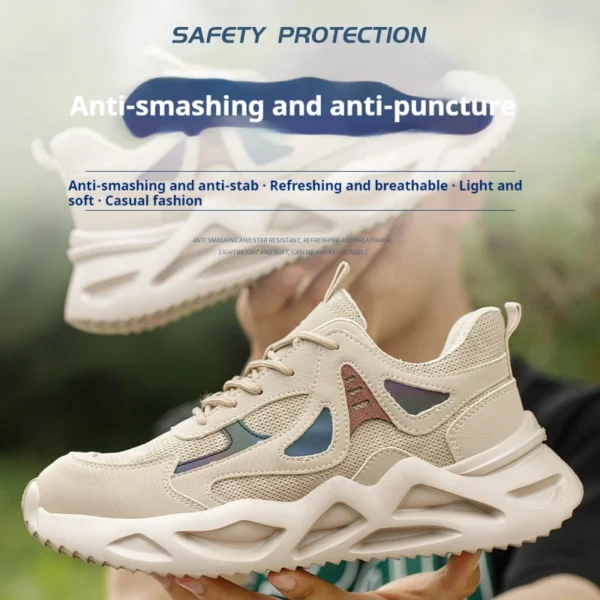 Lightweight Safety Shoes Men Work Shoes Steel Toe Work Boots Breathable Outdoor Sneakers Man Breathable Shoes Protective Boots - Image 2