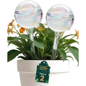 2 Pcs Iridescent Self Watering Globes Glass Rainbow Plant Watering Globes Self Watering Planter Insert Automatic Plant Waterer
