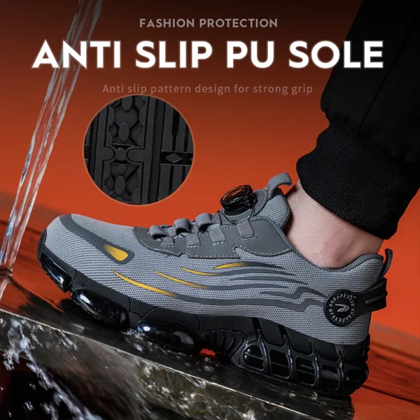 Rotating Button Steel Toe Safety Shoes Men Anti-smash Anti-puncture Work Shoes Breathable Sport Shoes Security Protective Boots - Image 3