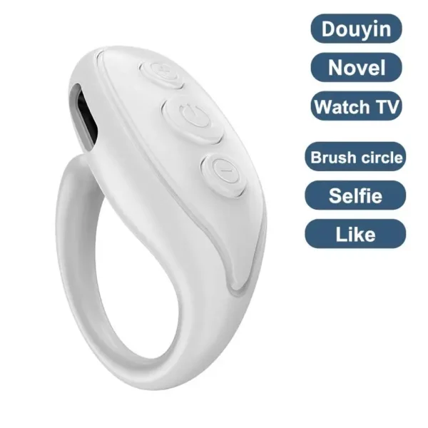 Scrolling Ring Remote Control Bluetooth Fingertip Selfie Camera Shutter Button Digital Wireless Page Turner with Phone Stand - Image 12