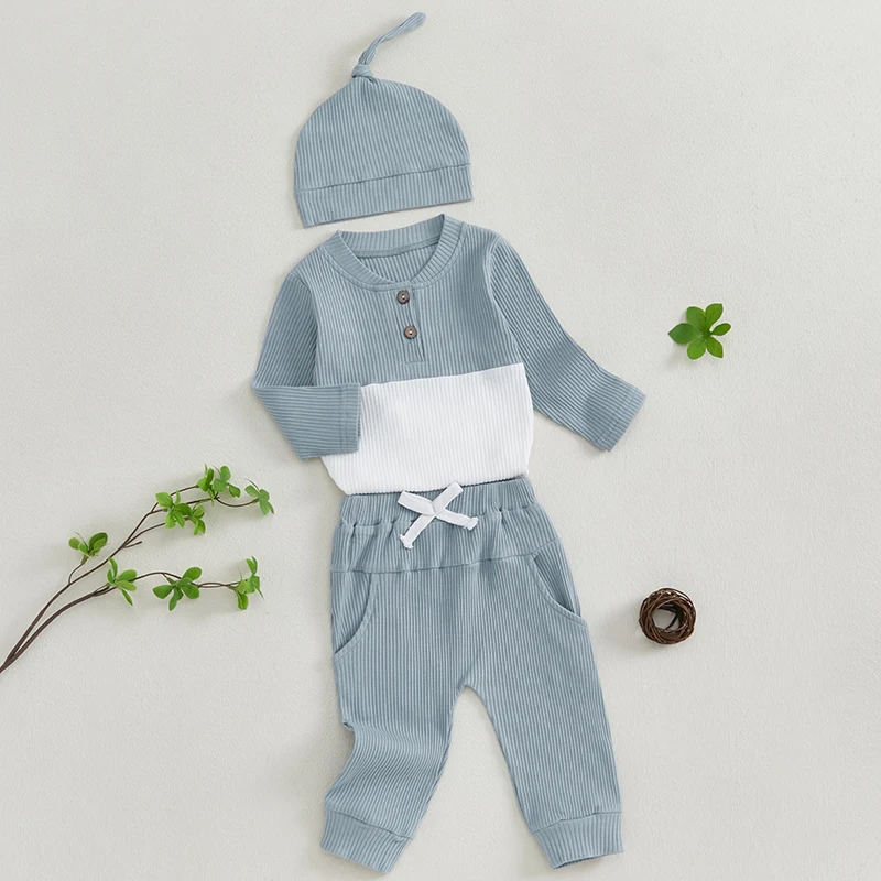 Newborn 3-Piece Winter Outfits Cozy Sweater Leggings Beanie Set Baby Clothing Set Warm Infant Clothes