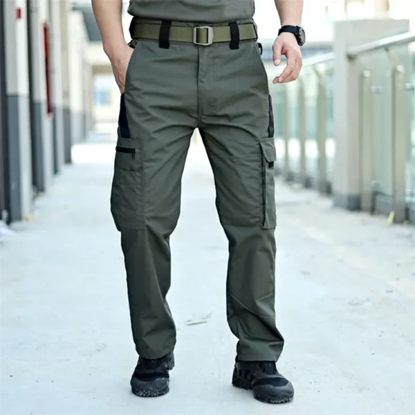 Men s Tactical Cargo Pants Lightweight Elastic Waist Outdoor Work Trousers with Multi-Pockets for Hiking and Camping - Image 8