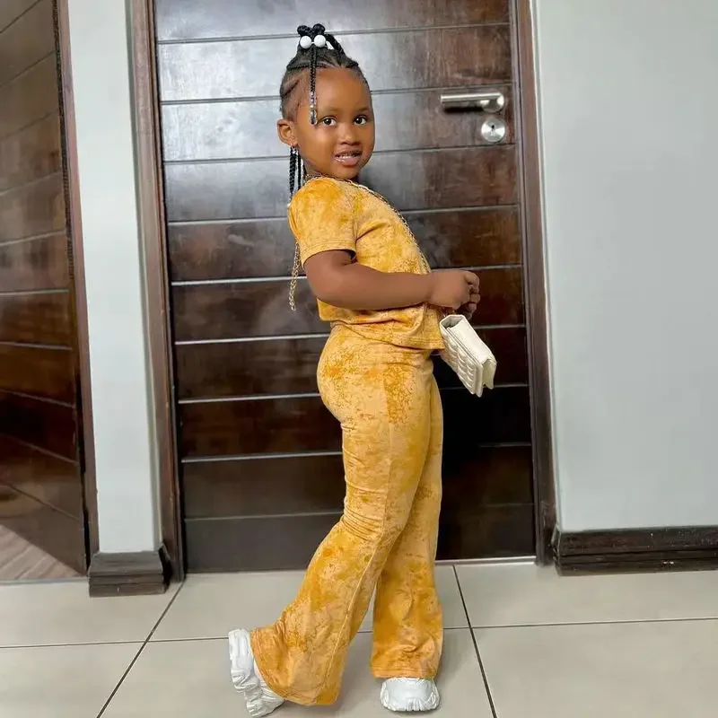 Girls Clothes 2 to 8 Years Tie Dye Short Sleeves T Shirt Tops+Pants Clothes Sets 2pcs Casual Kids Children's Clothing For Baby - Image 10