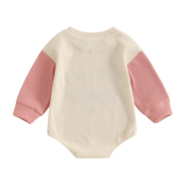 Newborn Baby Girl Clothes Long Sleeve Aunties Bestie Embroidery Romper Waffle Bodysuit Shirt Fall Outfits - Image 9