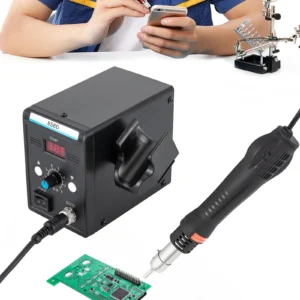 220V SMD Welding Hot Air Rework Station Tool LED Display Heat Gun Set Hot Air Station Electronics Repairing Disordering Welding