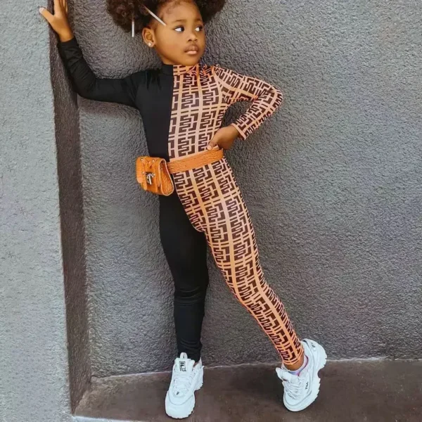Children's Clothing for Girl Jumpsuits Kids Patchowrk Long Sleeve Rompers Playsuits Shorts Pants Sportwear Clothes - Image 5