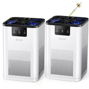 AROEVE Air Purifiers 2 Pcs Set for Bedroom  Carbon Filter Fragrance For Pet Smoke Odor Pollen Dander Hair Smell 20dB Air Cleaner