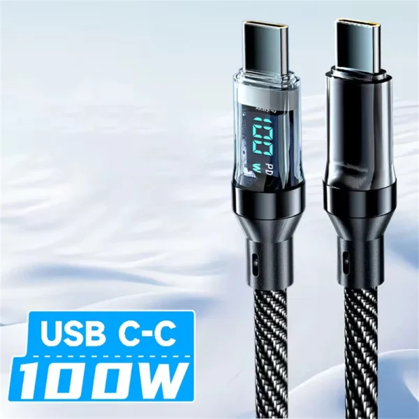 NNBILI 120W Type C to Type C Cable Phone Super Fast Charging Cable With LED Display USB To Type-C Data Cord For huawei oppo vivo - Image 8