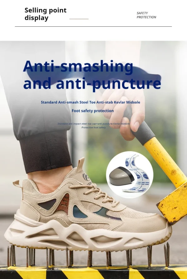 Lightweight Safety Shoes Men Work Shoes Steel Toe Work Boots Breathable Outdoor Sneakers Man Breathable Shoes Protective Boots - Image 14